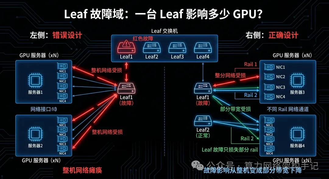 错误和正确的 Leaf 故障域设计